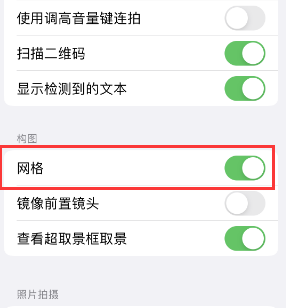 龙子湖苹果手机维修网点分享iPhone如何开启九宫格构图功能 