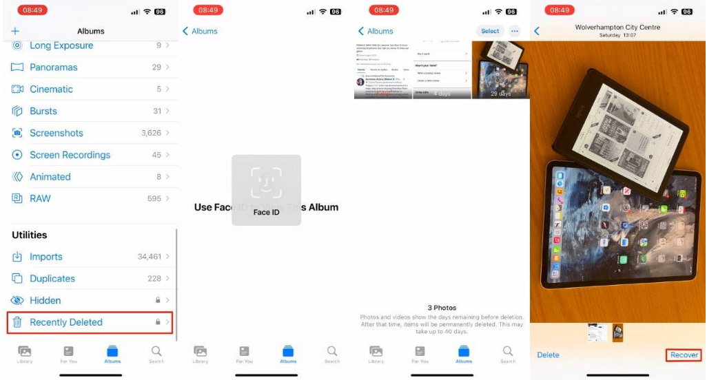 龙子湖苹果14维修分享 iPhone14 上恢复已删除的照片 